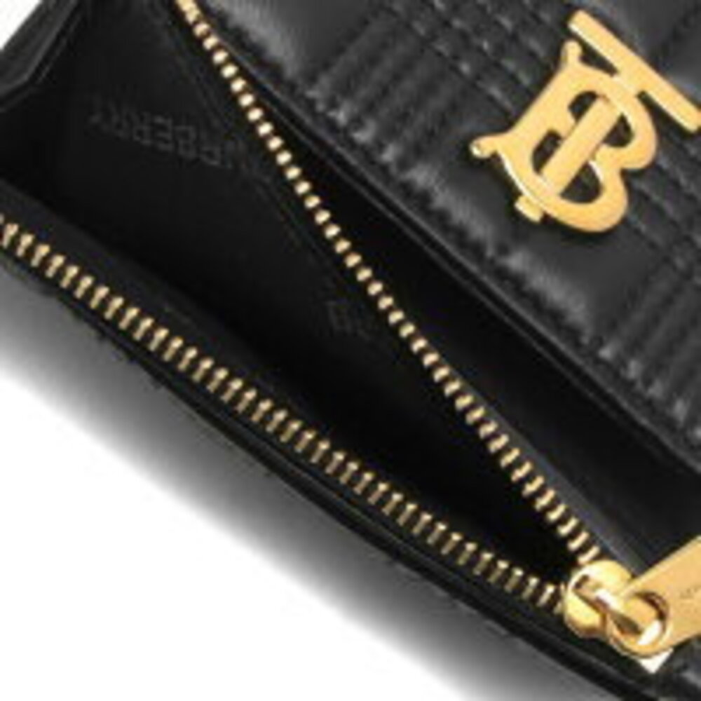 Burberry Check Lola Black Wallet Quilted COMPACT Trifold - Picture 3 of 5